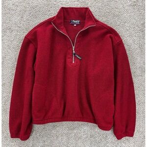 Vintage Malden Mills Poloartec 1/2 Zip Sweater Womens 2X Red Fleece Gorpcore Y2K